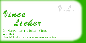 vince licker business card